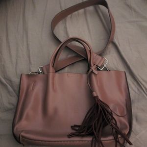 Mauve leather small tote